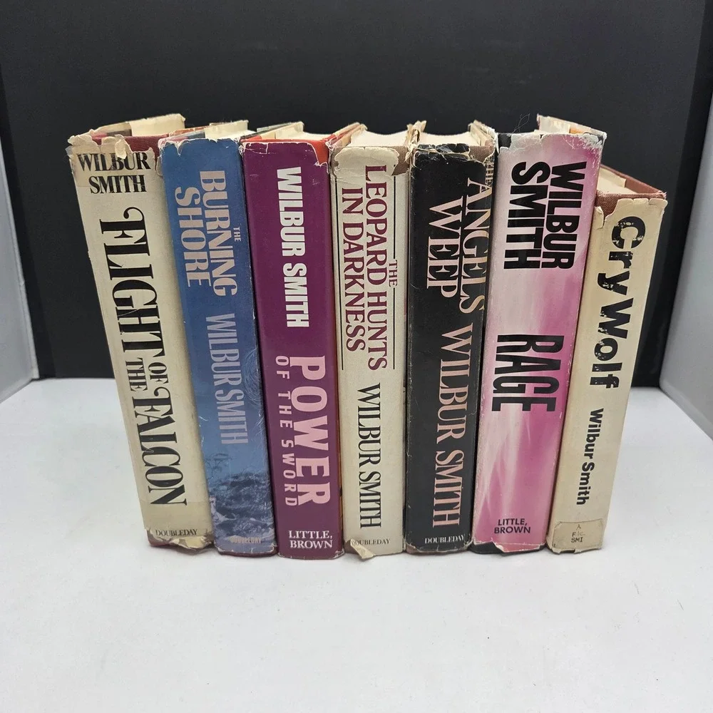 Wilbur Smith 1st Edition Hardcover Book Lot 7pc Vintage Adventure Novels BB15